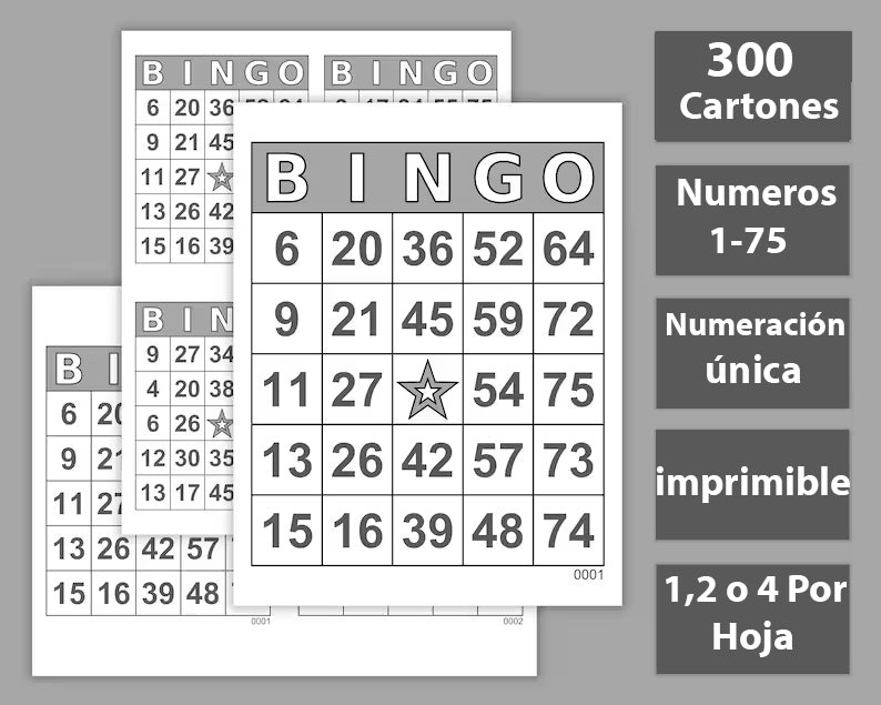 300 Tablas De Bingo En Pdf Imprimible Letra Grande Divertido