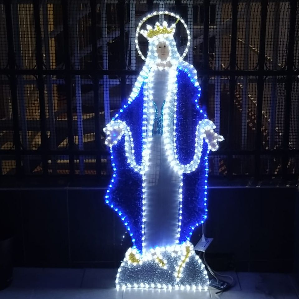 Adorno Navideño Figuras En Manguera Led Virgen Maria 120 cm